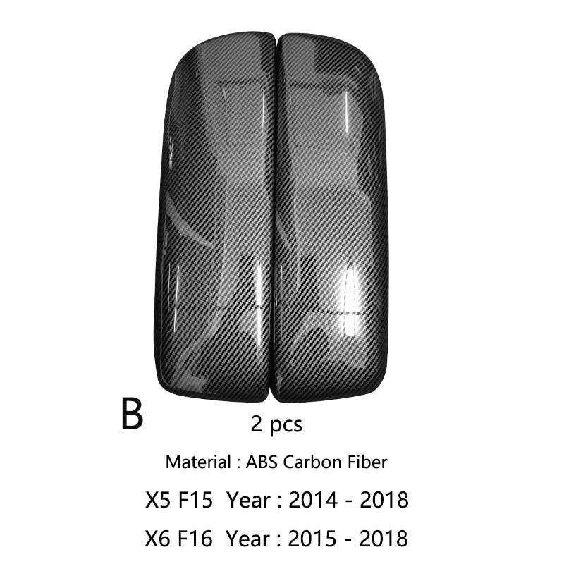 BBJT8 For BMW X5 X6 X7 E70 E71 F15 F16 G05 G06 G07 ABS Carbon fiber Car styling Center Console Lid Armrest Box Trim Protective Cover