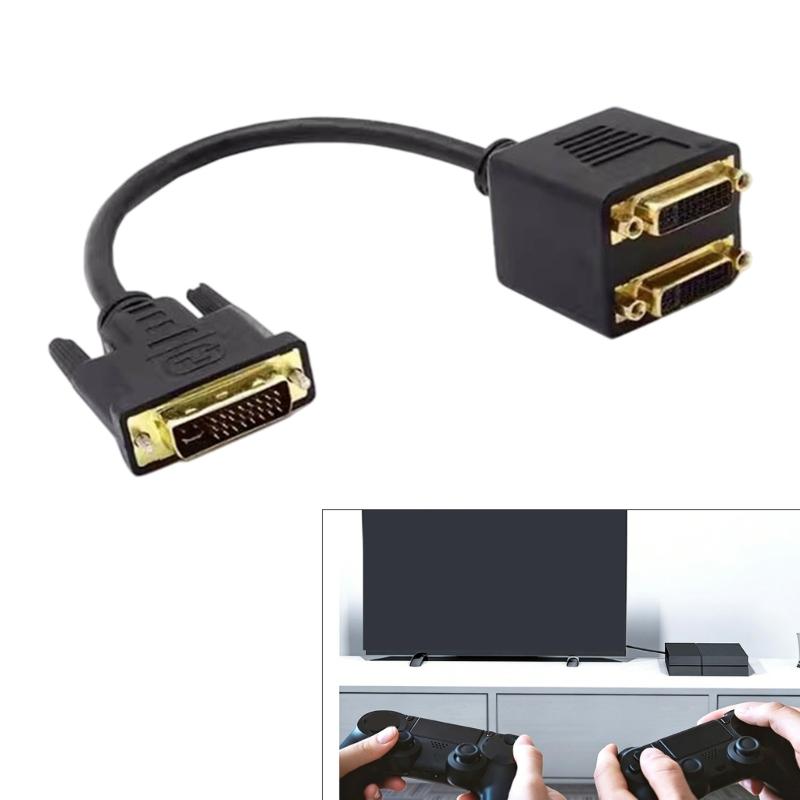 DVI 24+5 Y-образный разветвитель, штекер на гнездо, для конфигураций с двумя мониторами, с высоким четким видеовыходом 1080P, для дома,