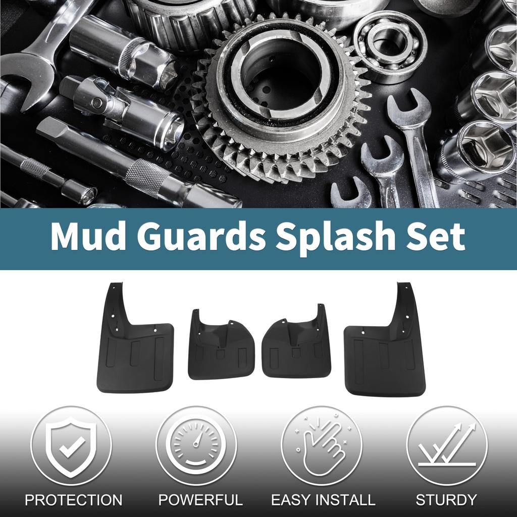 TUCKBOLD Front and Rear Mud Flaps with Mounts for Toyota Hilux Revo TRD 4-D (2016-2022)