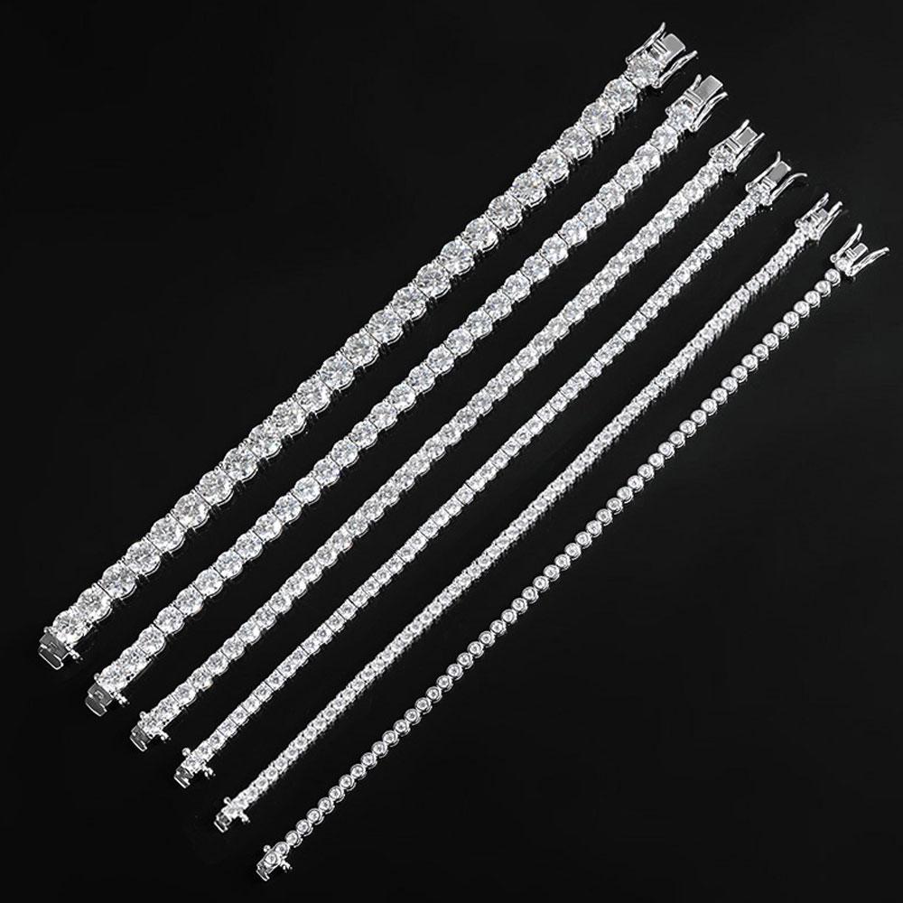 Заводская цена D VVS1 Муассанит Теннисный Браслет 925 Стерлинговое Серебро Однорядный Классика с GRA Браслеты для Женщин Мужчин Украшения