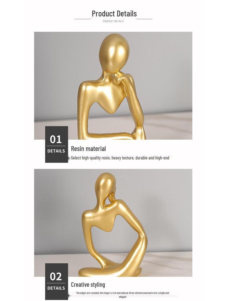 Набор смоляных мини-фигурок в сидячей позе для украшения дома и офиса