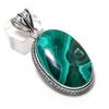 Malachite Gemstone Handmade 925 Sterling Silver Jewelry Pendant 2.17" S7p00