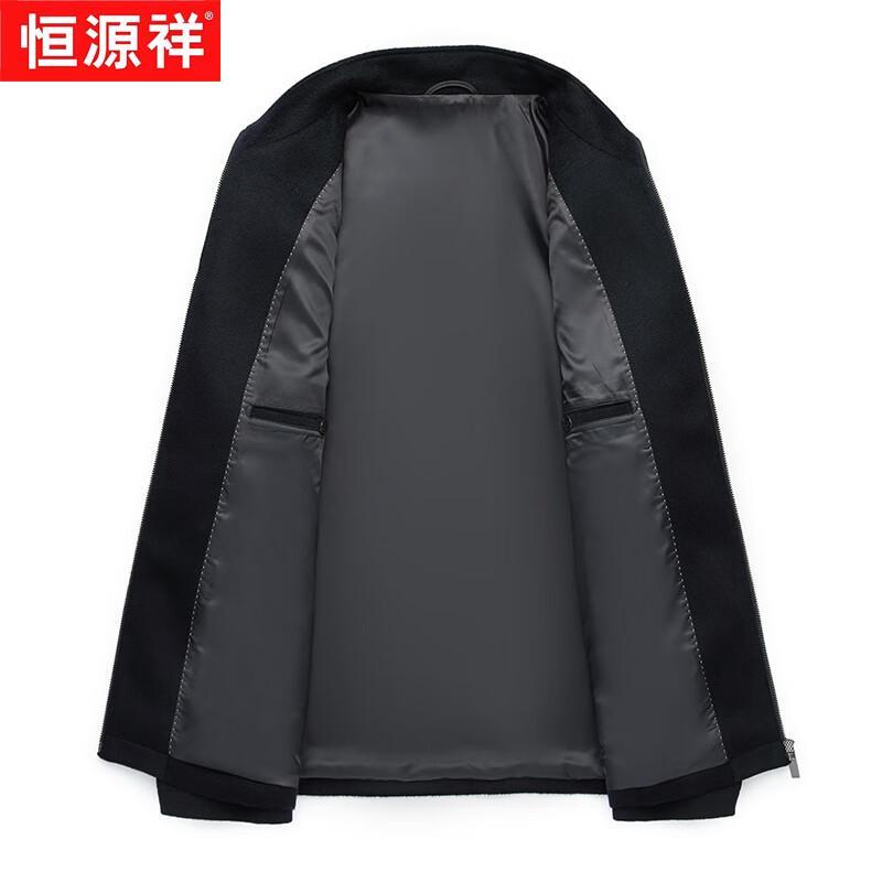 Hengyuanxiang Мужская куртка бизнес-кэжуал из 100% шерсти с воротником-стойкой