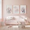 Personalized Canvas Painting For Nursery Customized Wall Art Poster And Prints Pink Flower Animals Elephant Lion Pictures Decor