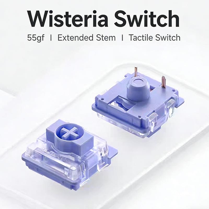 Gateron NuPhy Wisteria (Т55) Низкопрофильный переключатель 55 г Тактильный 3-контактный Ультратонкая механическая клавиатура Заводская смазка Мини Для NuPhy Air