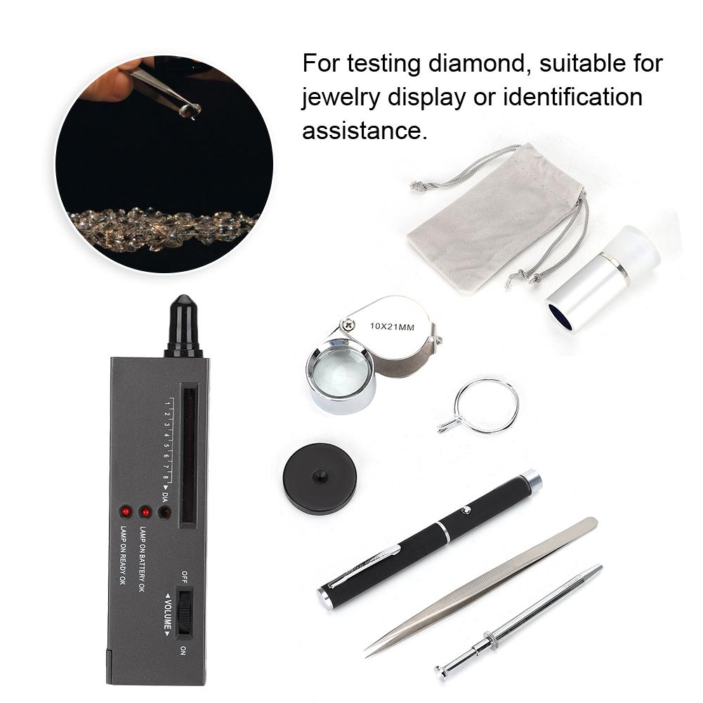 Алмазный тестер, фонарик, просмотрщик, пинцет, лупа, набор инструментов для идентификации алмазных когтей