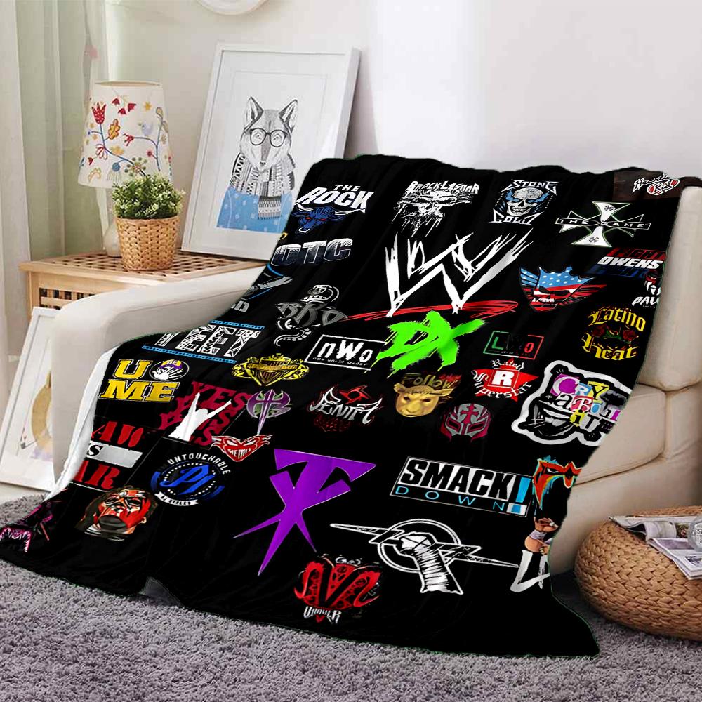 Wwe Logos Blanket Soft Throw Blanket For Home Bedroom Bed Sofa Travel Office Solid Christmas Blanket