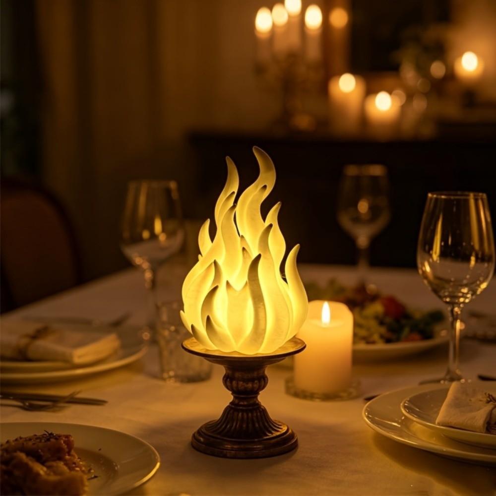 Imitation 3D Printed Light Color Changing Bonfire Lamp Simulation Flame Night Light Courtyard