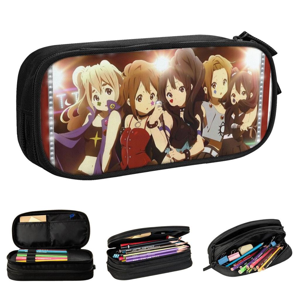Lovely K-Girls In Lights K-on Pencil Case Pencilcases Pen Holder for Girl Boy Large Storage Bag School Supplies Gifts Stationery