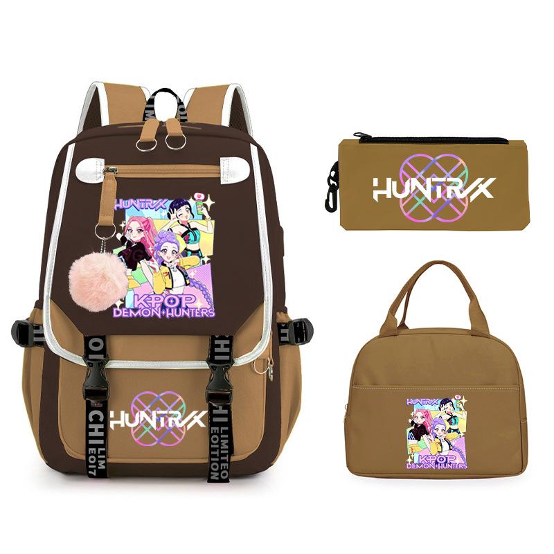 KPop Demon Hunters Rumi Anime Merchandise Backpack and Pencil Case Convenient Backpack for Couples for Business Trips and Travel