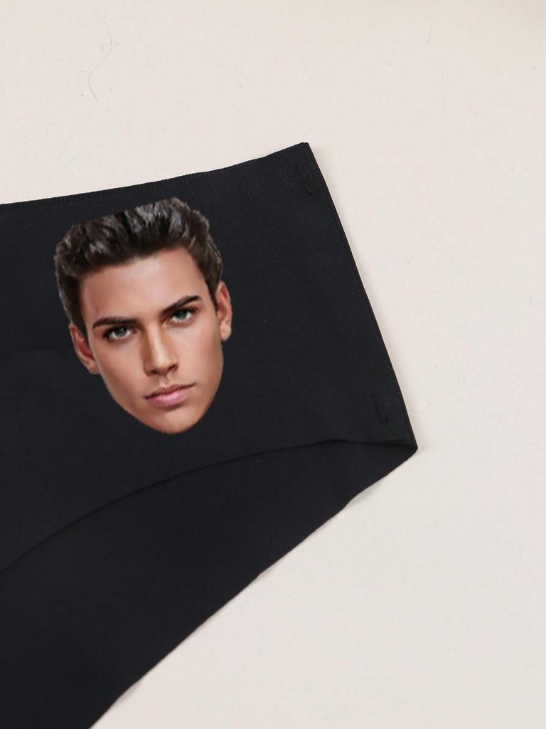 Women's Sexy Thong Panties Customized Portrait Printed Pattern Comfortable Panties Low Waist Thong