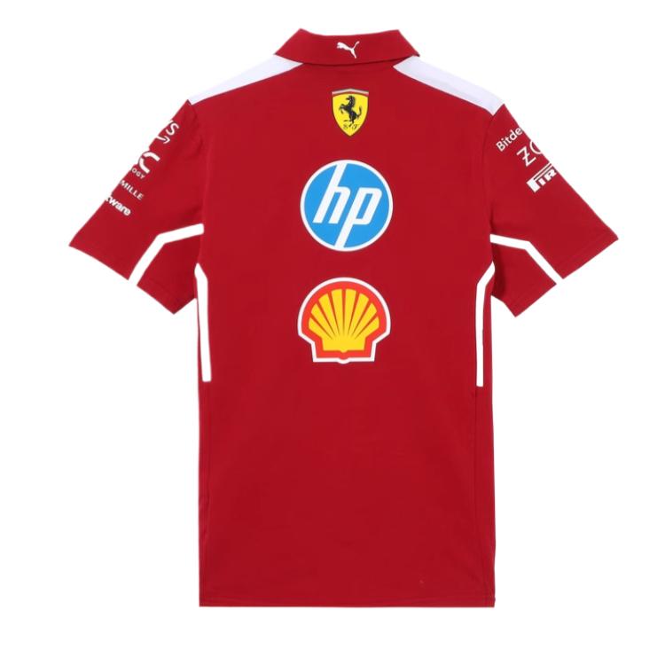 Puma Ferrari Racing Series Ss25 Мягкая Удобная Приятная к коже Дышащая Футболка-поло с коротким рукавом Мужские Футболки-поло Насыщенно-красный 76394401