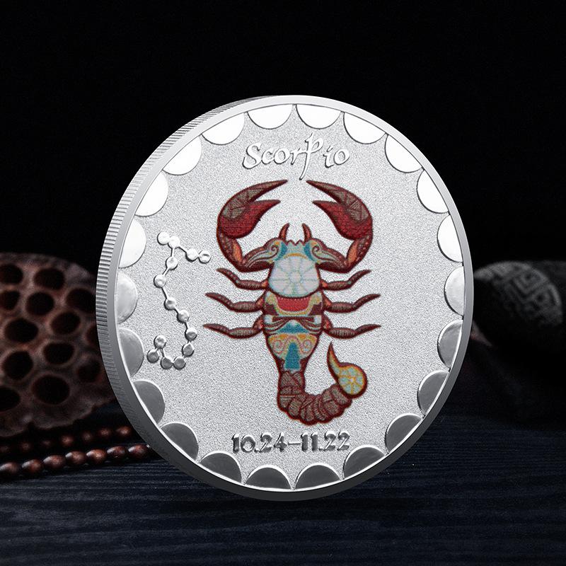 Памятные монеты Двенадцати Созвездий, Европейские и Американские, Боги Солнца и Луны, Счастливые, Красочные, Для Любителей Созвездий, Коллекционные Серебряные Монеты