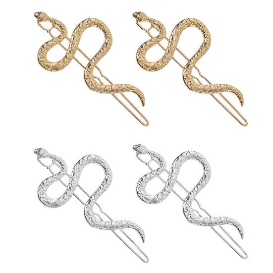 2/4 шт. заколка для волос в форме змеи декоративная металлическая заколка для волос простая в использовании одной рукой заколка для волос ежедневная