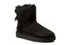 Женские кроссовки UGG Mini Bailey Bow Ii Классические с подкладкой из флиса Черные Женские