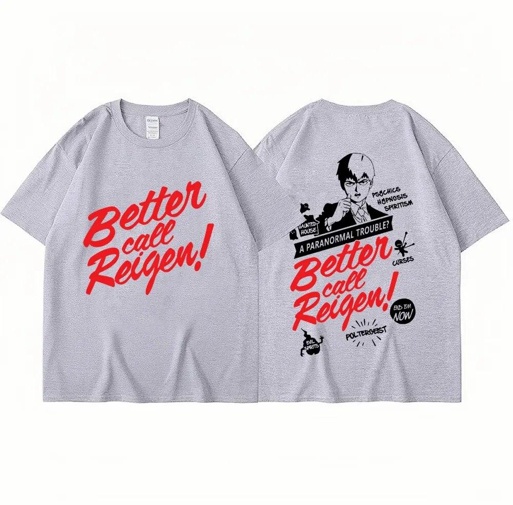 Футболка Better Call Reigen Japan Anime Mob Psycho 100 Shigeo Kageyama, футболки с принтом, женская унисекс, Harajuku, повседневная футболка большого размера