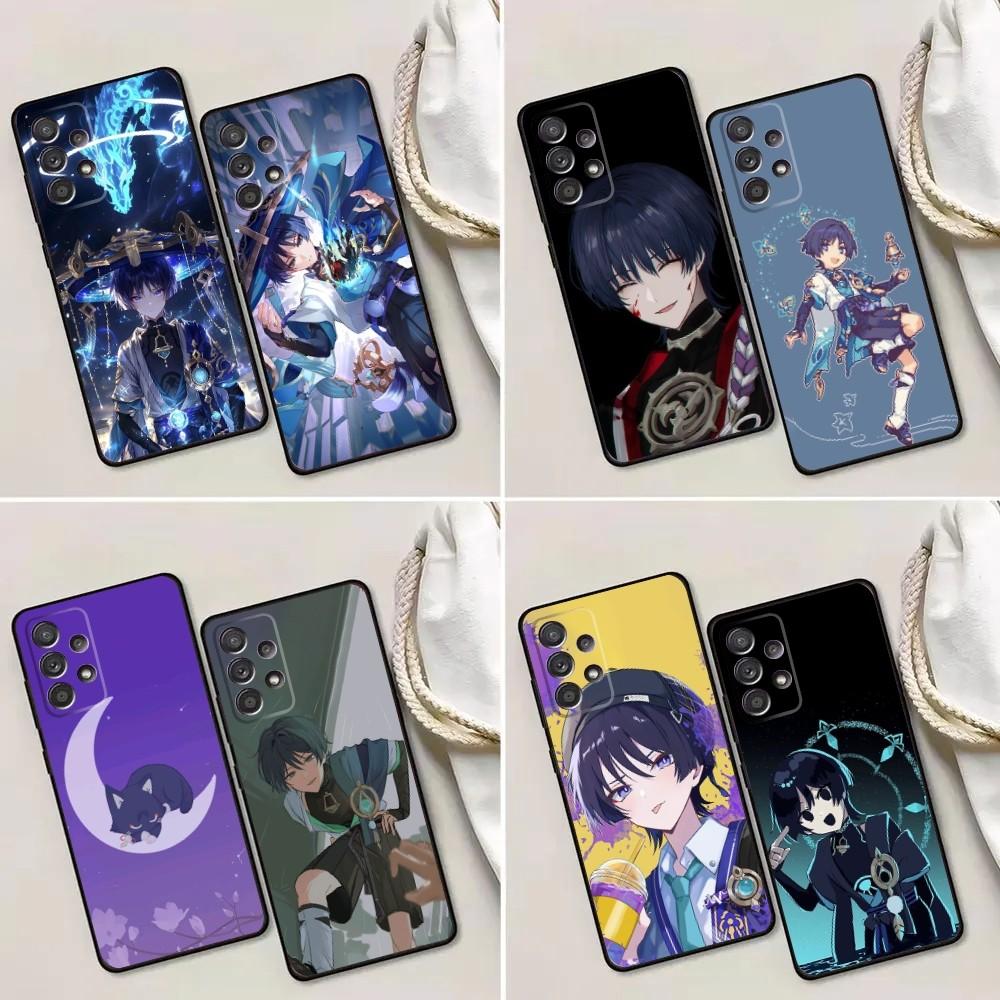 Чехол для телефона Scaramouche Genshin Impact для Samsung Galaxy A13, A21s, A22, A31, A32, A52, A53, A71, A80, A91 Мягкий черный чехол для телефона
