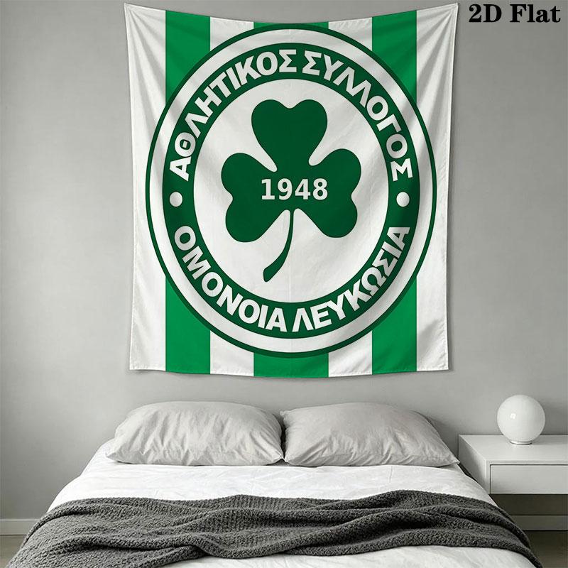 AC Omonia logo Wall Hanging Printed Fabric Blanket Decorative Tapestries for Bedroom Living Room Home Decor