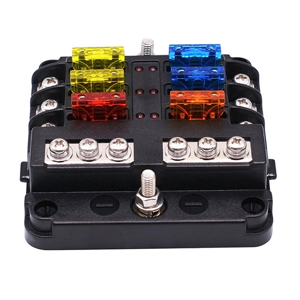 High Quality Car Boat 6 Way Fuse Holder Box Block Panel Fuses Fuse Box Auto Replacement Parts