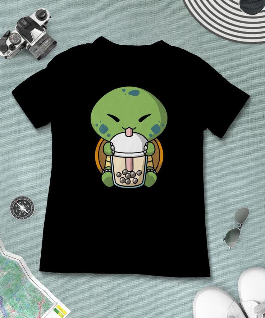 Boba Milk Tea Turtle T-Shirt, Funny Boba Milk Tea Shirt, Bubble Tea T-Shirt, Kawaii Japanese Anime Gift