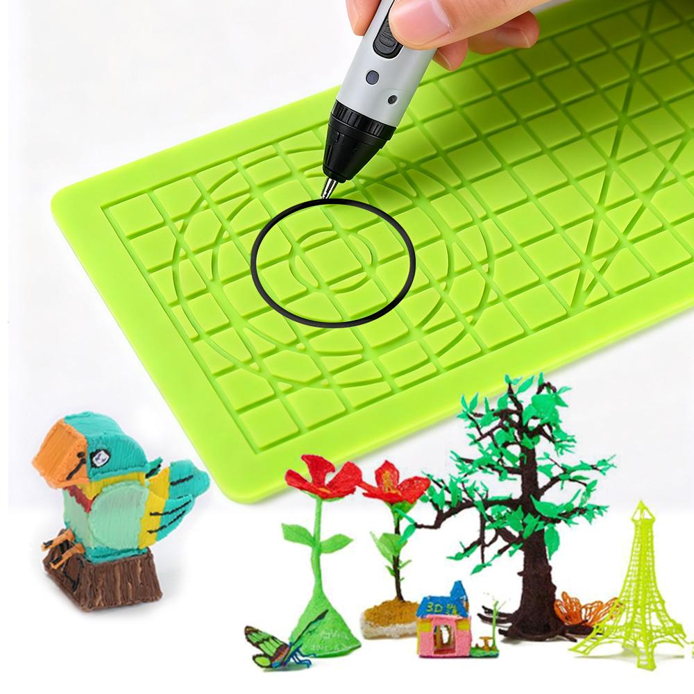 3D-ручка для рисования Силиконовый коврик DIY С 2 защитными накладками на пальцы Шаблон Инструмент для рисования Силиконовая подкладка Инструменты для рисования для детей Взрослых