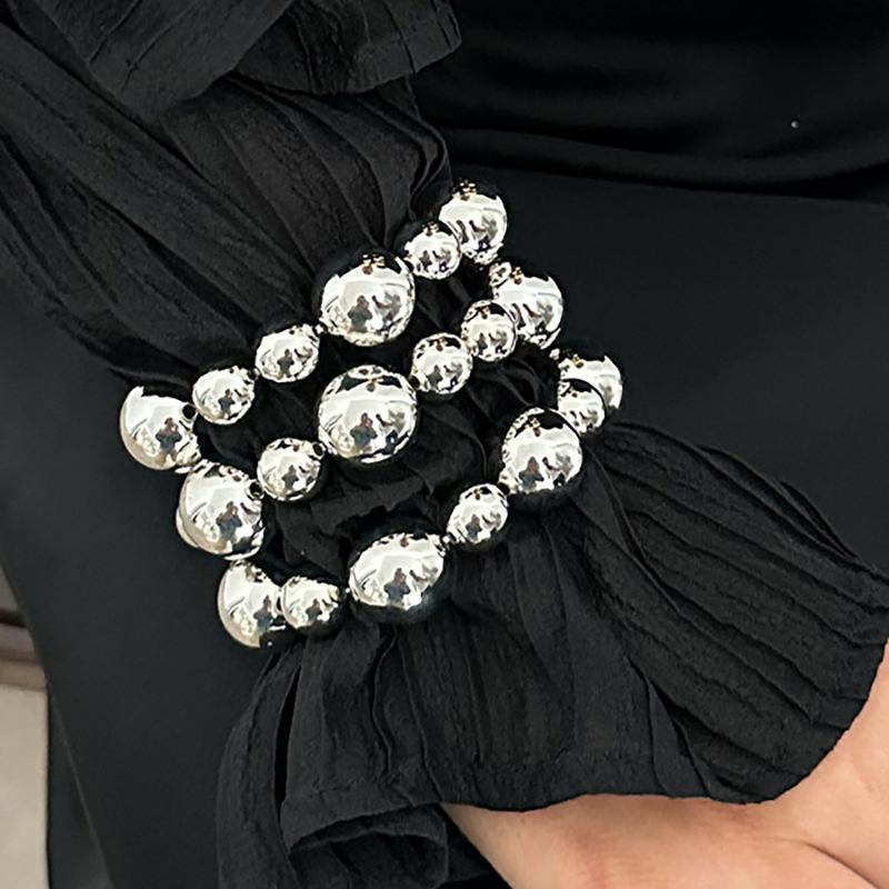 Браслет женский нерегулярный из бусин эластичный браслет европейский и американский имитация жемчуга панк стиль набор украшений