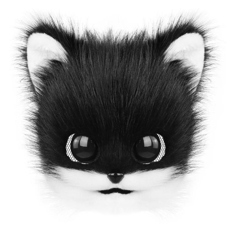 Мягкая плюшевая маска кошки для ролевых игр, костюмированных вечеринок. Дышащая, легкая конструкция. Идеально подходит для Хэллоуина, косплей-мероприятий