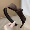 Однотонная повязка на голову с бантом, нескользящая, милый корейский ободок для волос, на каждый день