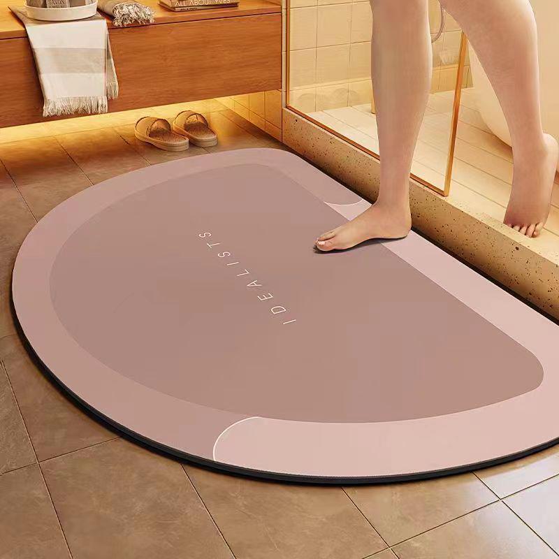 Minimalist Non-Slip Diatomaceous Earth Bath Mat - Absorbent Bathroom or Entrance Doormat