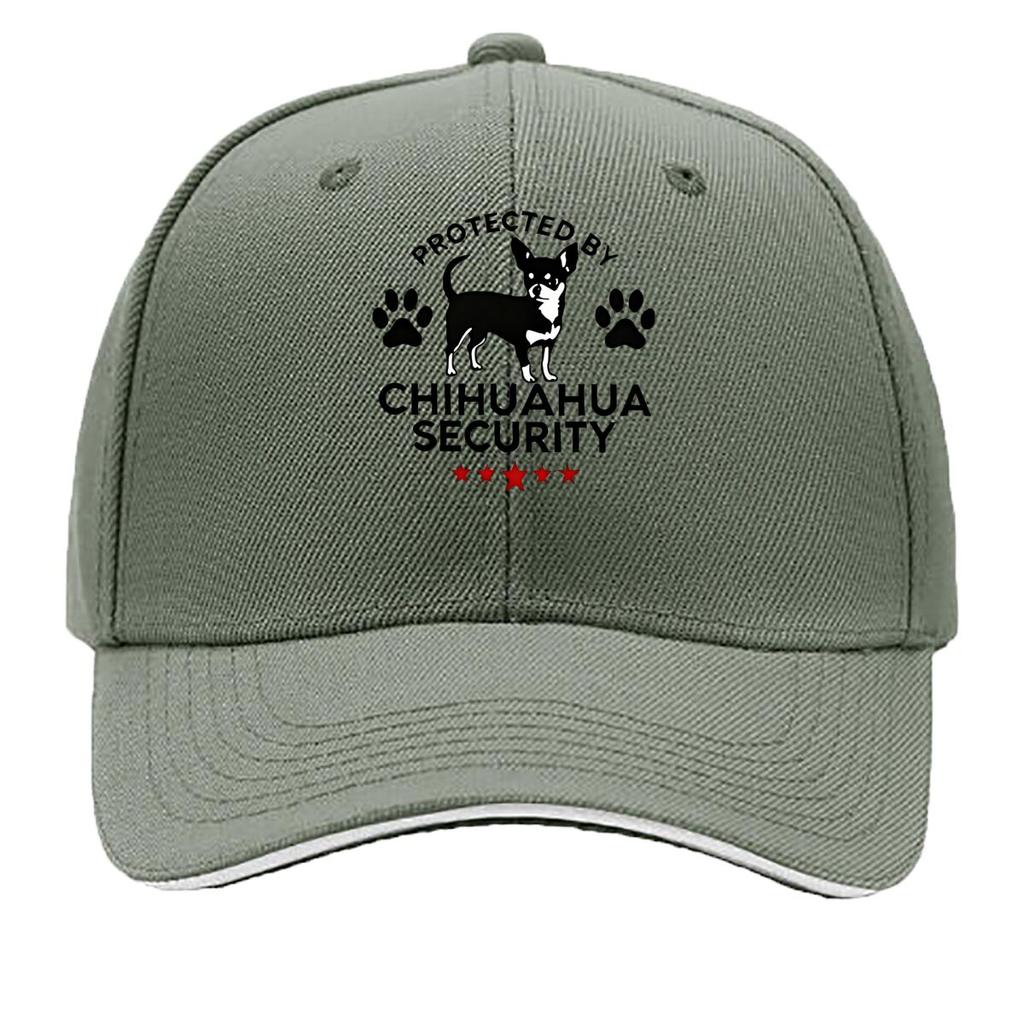 Кепка бейсболка для охраны чихуахуа Регулируемая Snapback Легкая Черная с Белыми Отпечатками Лап Кепка-сэндвич