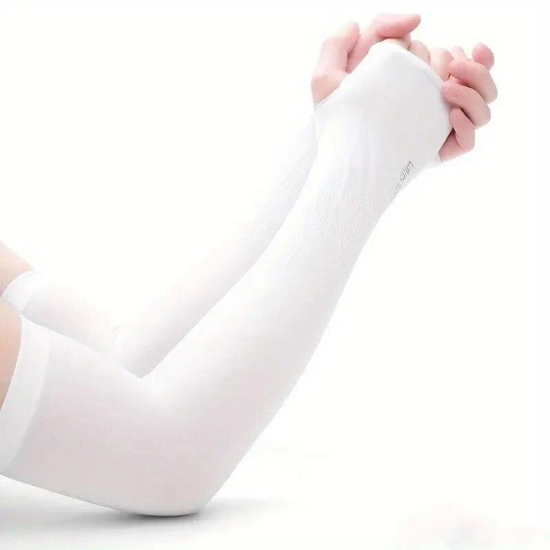 1 пара женских спортивных рукавов Ice Silk, солнцезащитных перчаток для защиты рук, охлаждающих перчаток для бега, рыбалки, велосипеда
