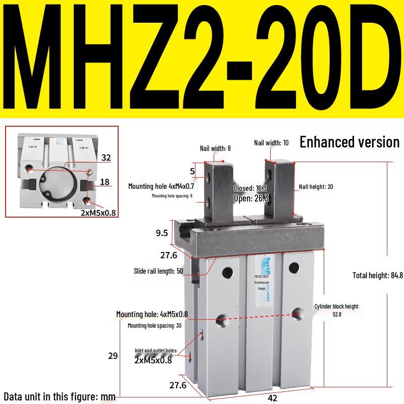 MHZL2 Pneumatic Finger Cylinder Parallel Manipulator Gripper MHZ2/HFZ Series