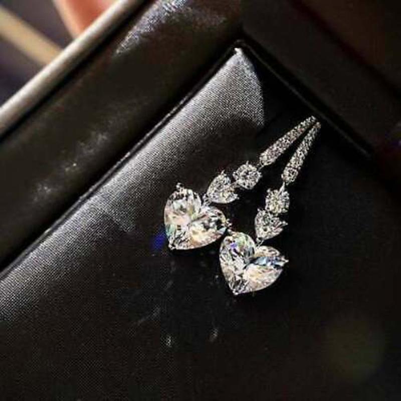 BELLA BOX Bling Heart CZ висячие серьги женские кристаллы свадебная вечеринка женские аксессуары модные серьги любовь ювелирные изделия подарок
