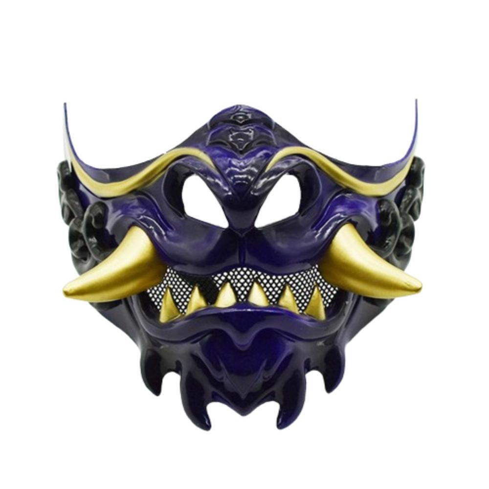 Dress Up Samurai Cosplay Mask Cosplay Half Face Mask Toy Cosplay Red Prajna Mask Show