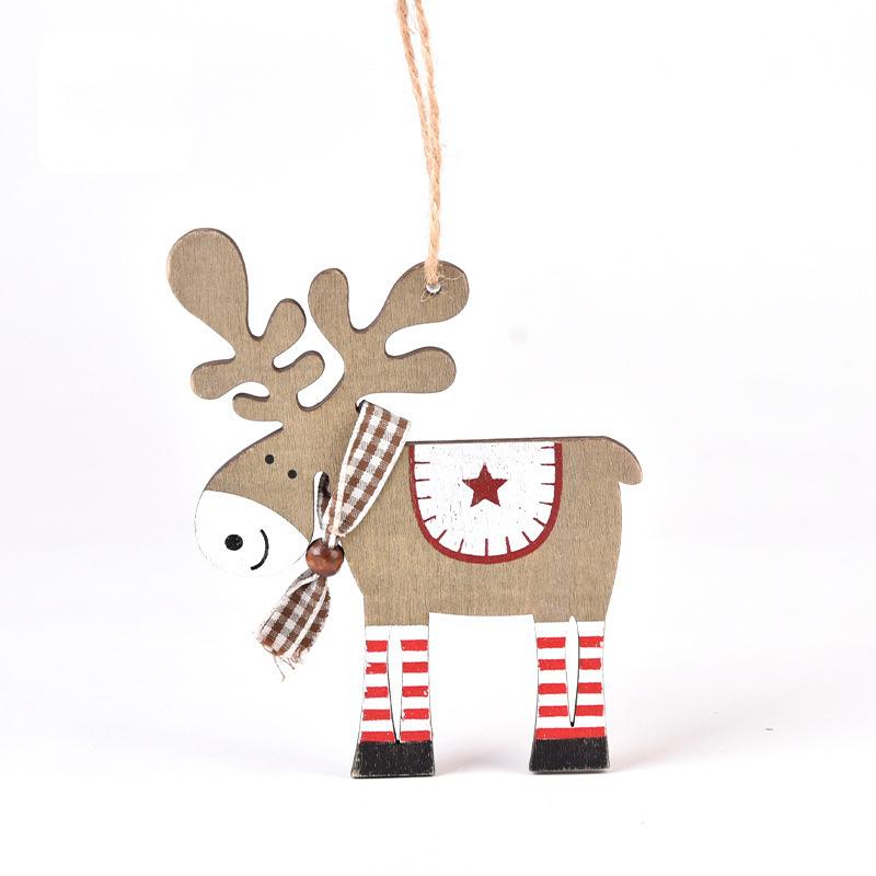 Vogue Hanging Ornaments Hang Design Wooden For Holiday Decor Christmas Tree Creative Colorful Christmas Decoration Elk Pendant For Parties Gifts