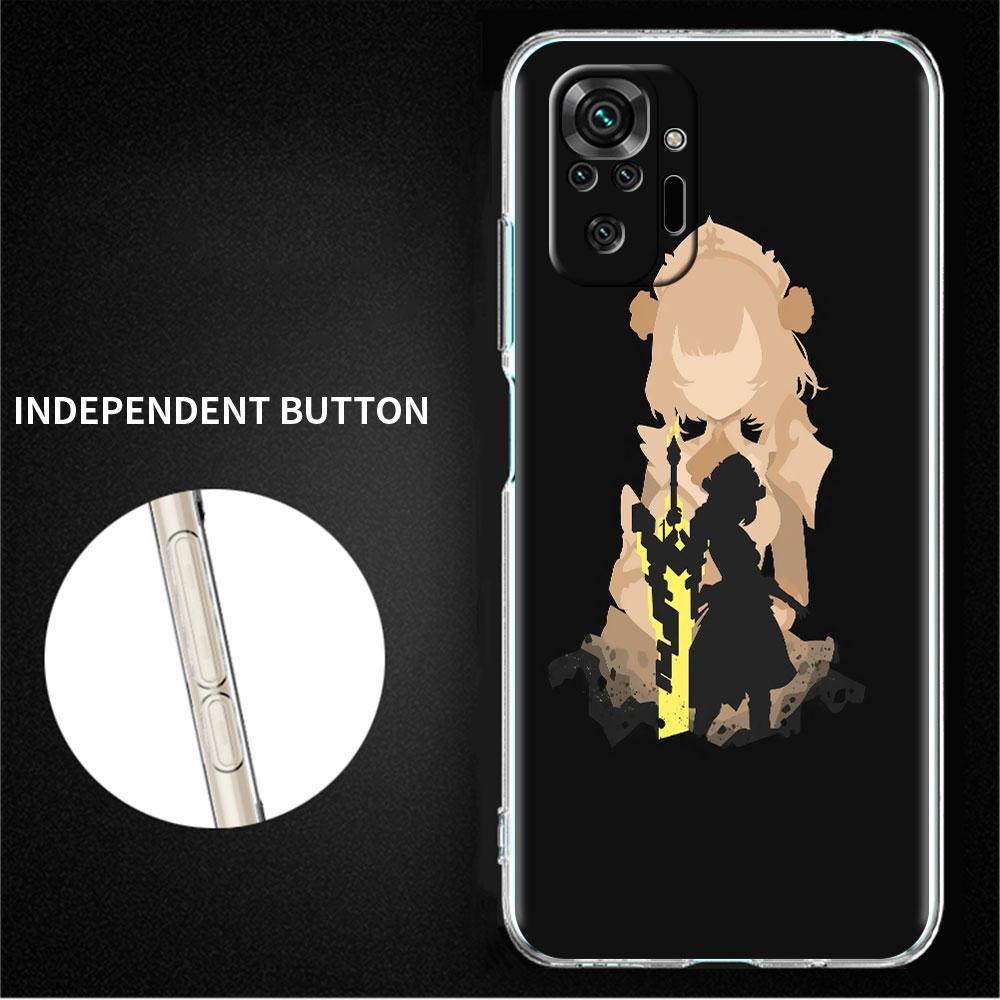 Противоударный чехол для телефона Redmi Note 11 11E 10 9 8 Pro 11S 9S 10S K40 9A 9C 8T 7 10C 9t 9s мягкий чехол Genshin Impact Xiao Mona