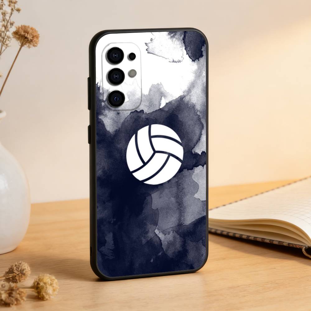 Volleyball Painted Phone Case Black Silicone Soft For Samsung S25,S24,S21,S22,S23,S30,Ultra,S20,Plus,Fe,Lite