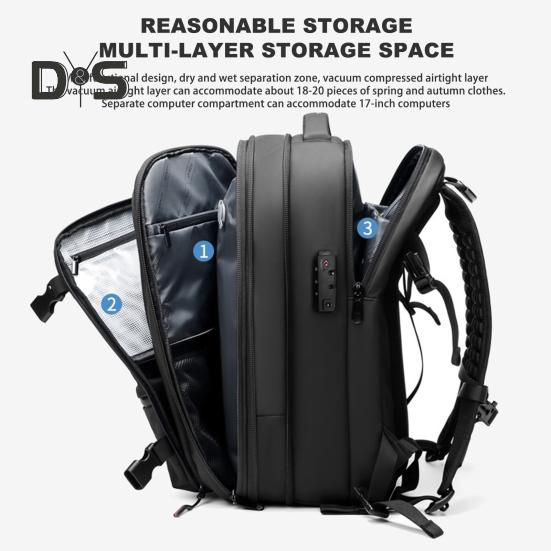 60л Vacpack рюкзак водонепроницаемый антивор воздушный вакуумный компрессионный дорожный рюкзак с электрическим насосом для путешественников