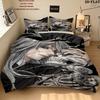 Black Butler Pattern Bedding Quilt Set Quilt Cover Pillowcase Home Birthday Gift(1 * duvet cover + 2 * pillowcase, without core)