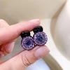 2pcs Circular Rhinestone Small Hair Claw Women Girls Sweet Cute Hair Claw Clip Small Hairpin Crab Clips Hair Styling Accessories