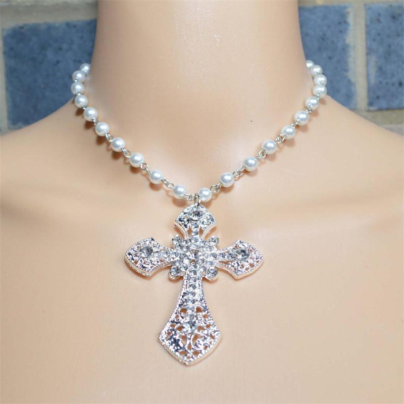 Gothic Cross Necklace For Women With Alloy Pendant And Chain Jewelry Accessory