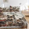 3pcs Wolf Family in Autumnal Forest Printed Quilt Set, Includes 1 Quilt Cover and 2 Pillowcases