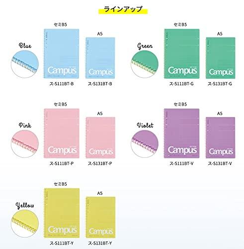 KOKUYO Campus Soft Ring Medium Horizontal Purchase Set of 10 Notebook, Ruled, Dotted, Cutoff, B5, Blue, S-S111BT-B [Bulk Books]