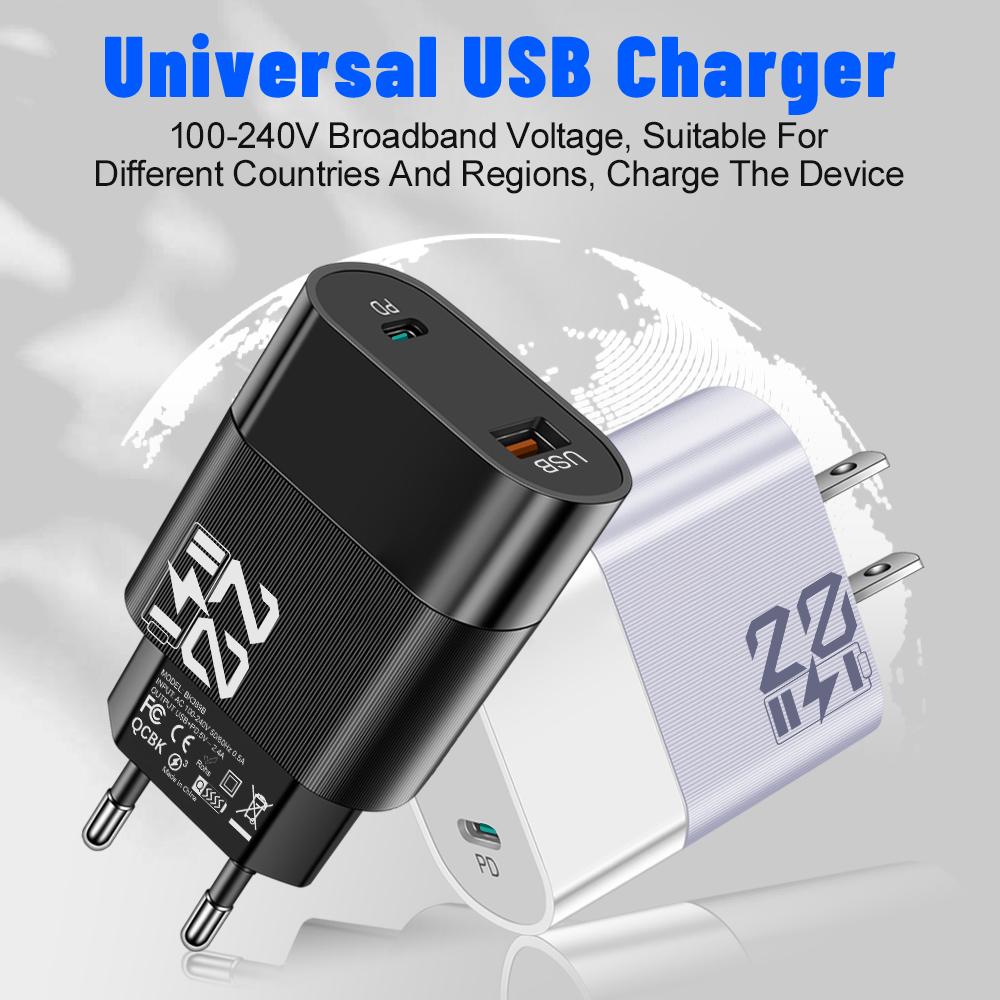 Зарядное устройство USB Type C 20 Вт Зарядное устройство для быстрой зарядки Адаптер питания Quick Charge QC 3.0 для iPhone 15 14 Pro Samsung Xiaomi Зарядное устройство для телефона