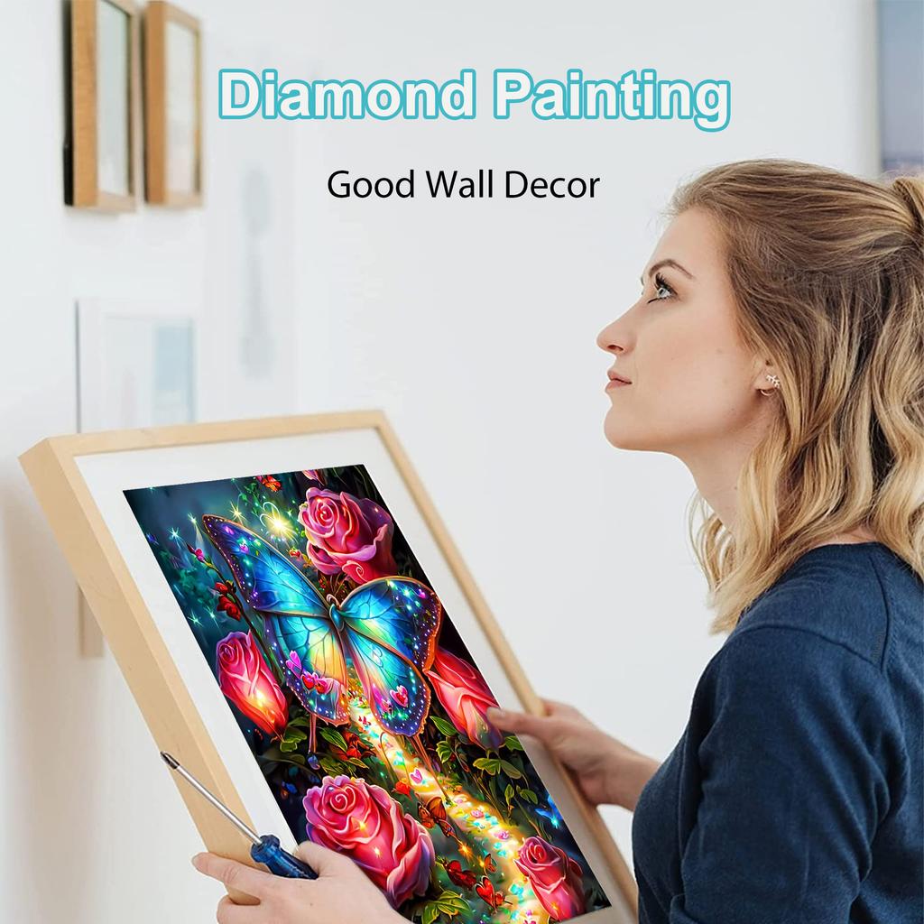 HuaCan Алмазная картина DIY Kit Бабочка Картина Полный круглый дрель Мозаика Цветы Картины Вышивка Домашний декор