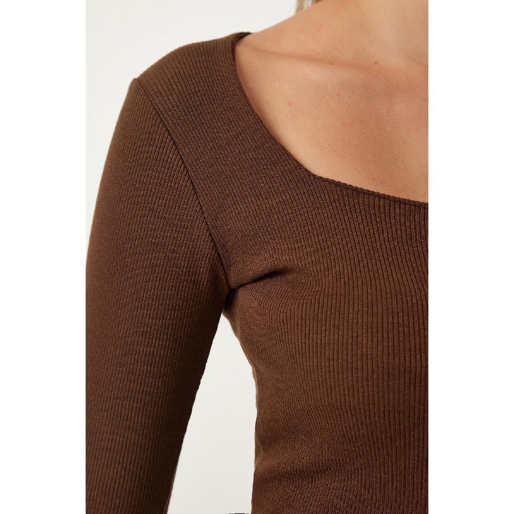 Women's Black And White Square Collar 2-pack Knitted Blouse Gt00056