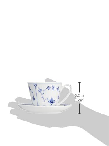 [Официальный импорт] Набор из 5 чашек с блюдцами Royal Copenhagen Blue Fluted Plain, Свадебный подарок, 1053585