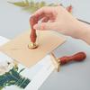 1pc Wax Seal Stamp Set Sealing Wax Stamp Solid Brass Head Wood Handle Retro Brass Stamp Kit Removable for Envelopes Invitations Gift Card