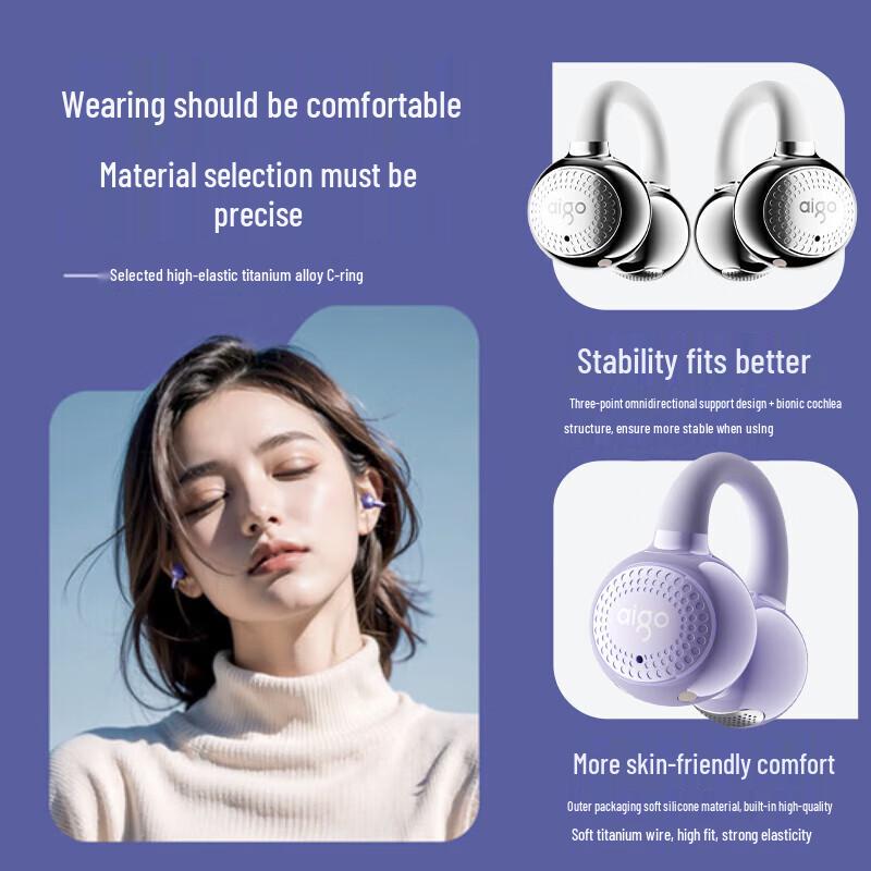 Aigo CA05 True Wireless Open-Ear Clip Bluetooth Headphones
