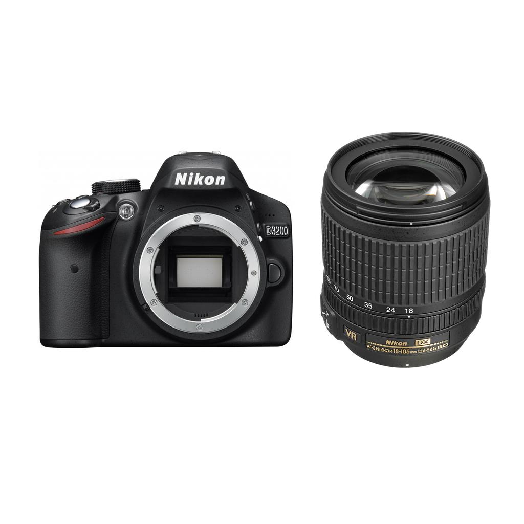 Nikon D3200 DSLR Camera + AF-S DX 18-105mm f/3.5-5.6G ED VR Zoom Lens